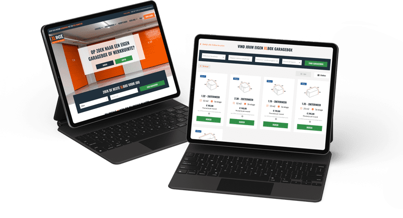 Website XLBox Nederland garageboxen overzicht
