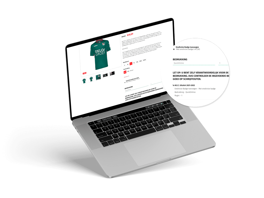 NEC Nijmegen Product prijscalculator