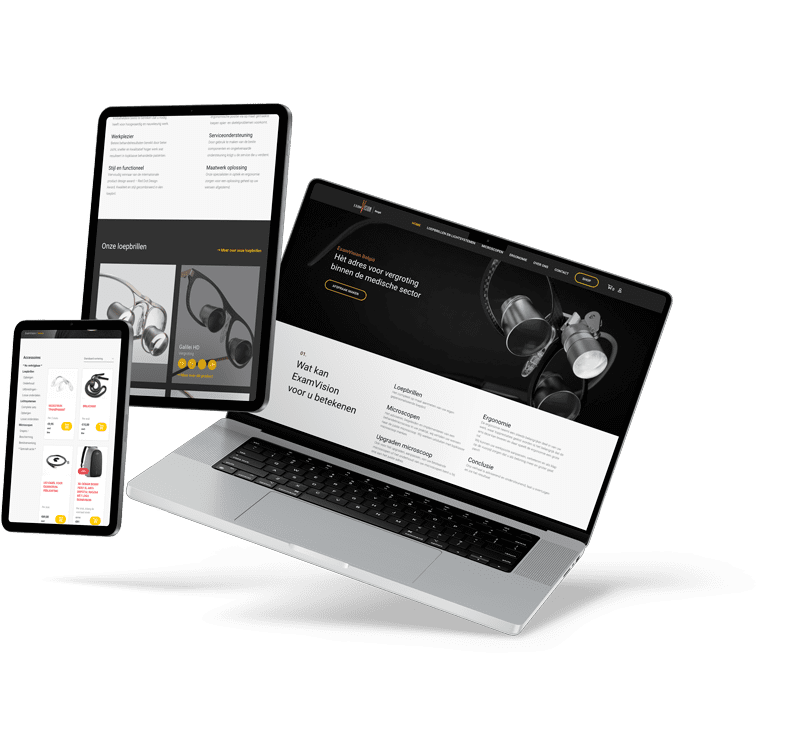 ExamVision België website en webshop