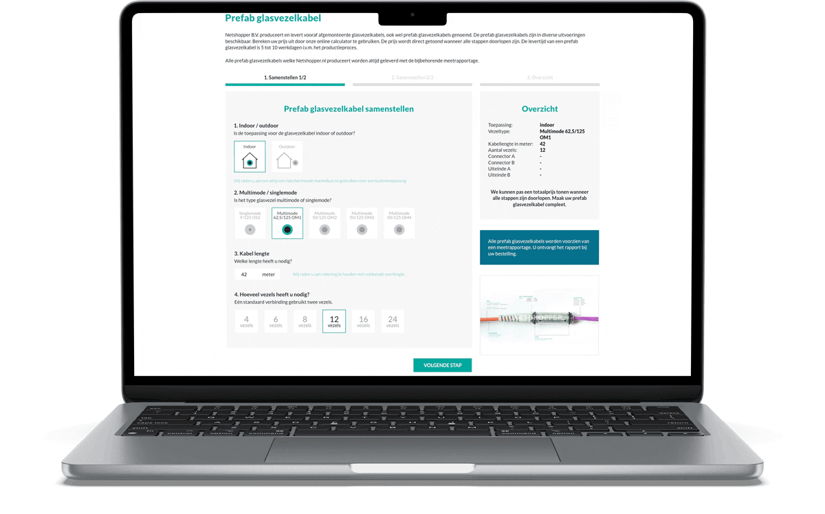 Product samenstellen in de webshop van Netshopper